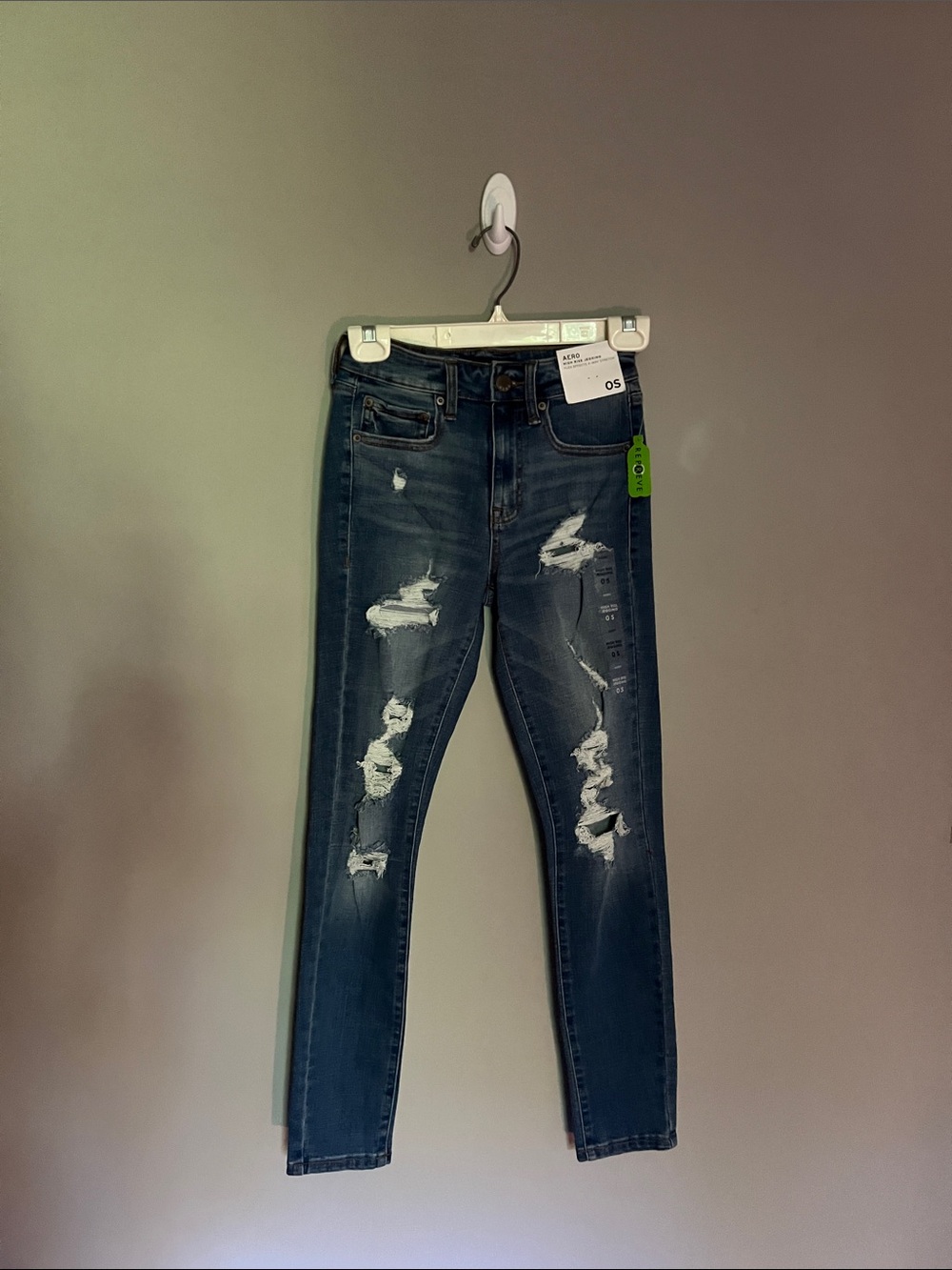 Aeropostale Dark Blue Distressed Skinny Jeggings